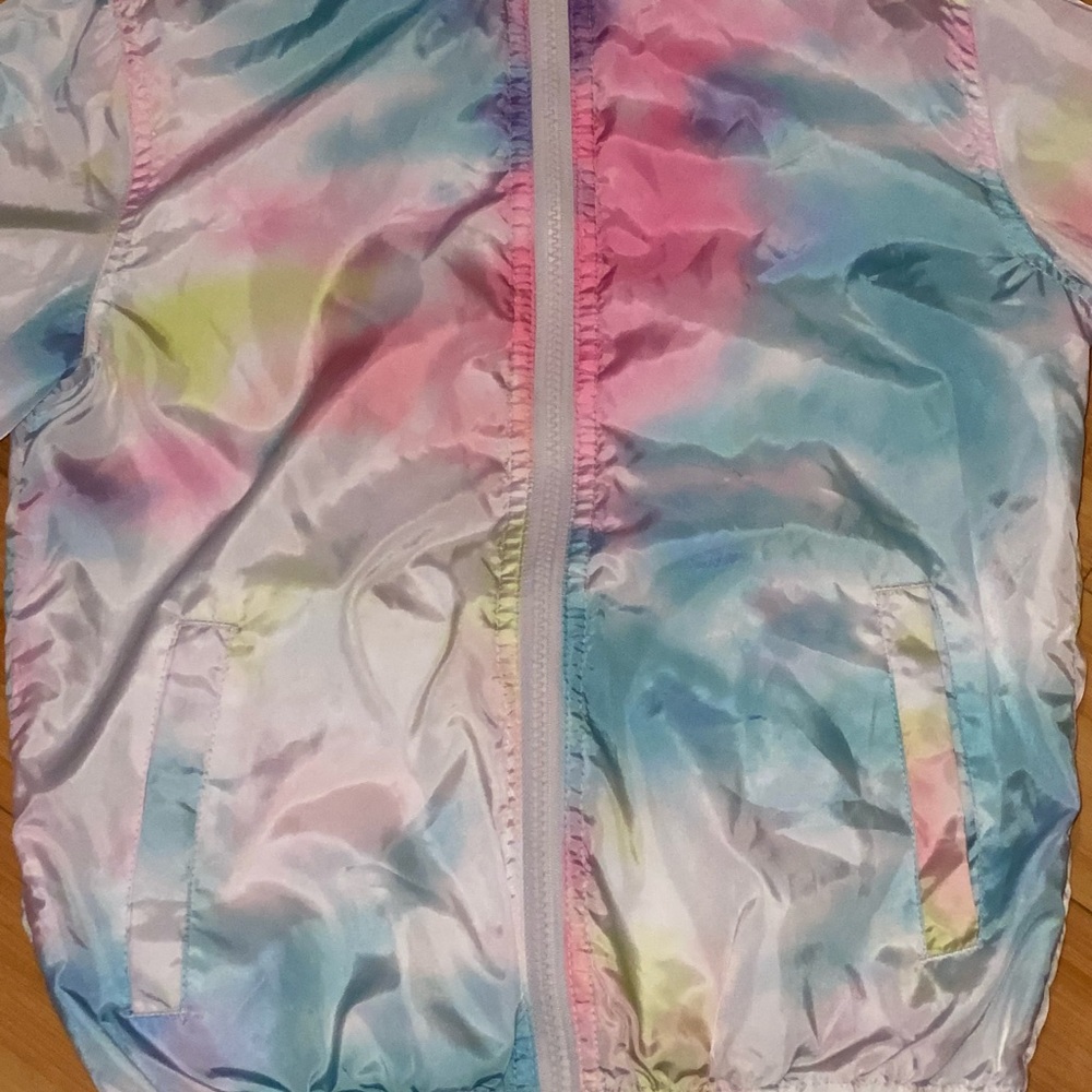 JUSTICE TIE DYE GIRLS WINDBREAKER JACKET SIZE 10 - Picture 2 of 8